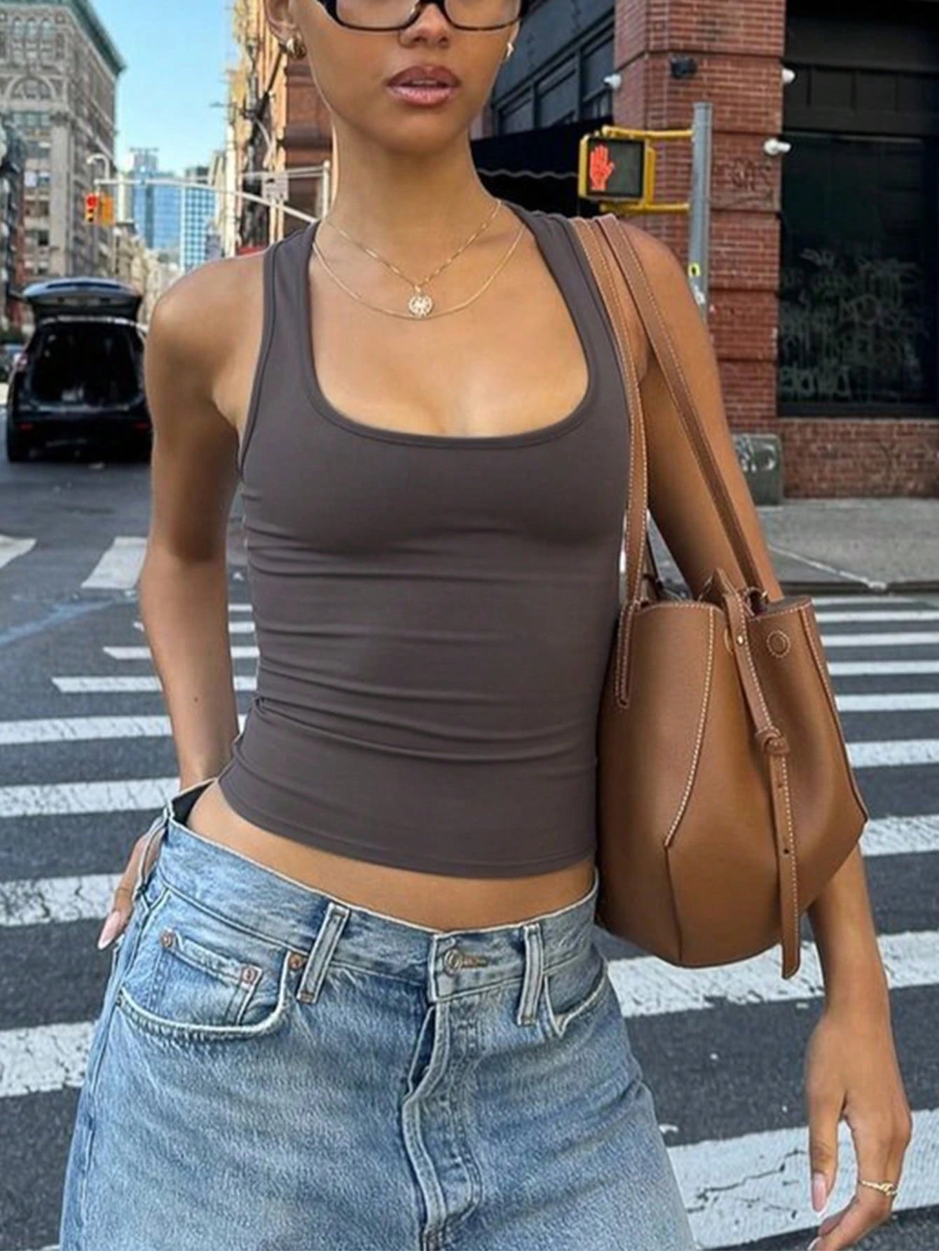 Women Casual Solid Slim Spring Summer Streetwear Daily Vacation Sexy Tank Crop Top White, Y2K Aesthetic