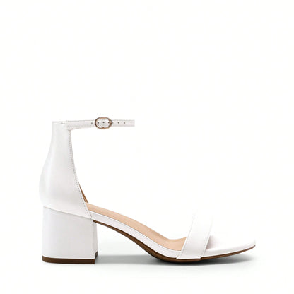 Women Chunky Low Heel Summer Sandals, Elegant Open Toe Ankle Strap Low Heeled Sandals For Causal And Wedding Party Wearing