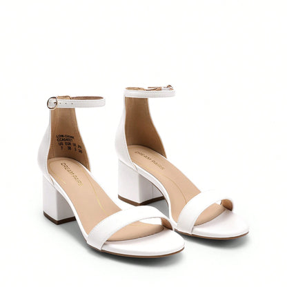 Women Chunky Low Heel Summer Sandals, Elegant Open Toe Ankle Strap Low Heeled Sandals For Causal And Wedding Party Wearing