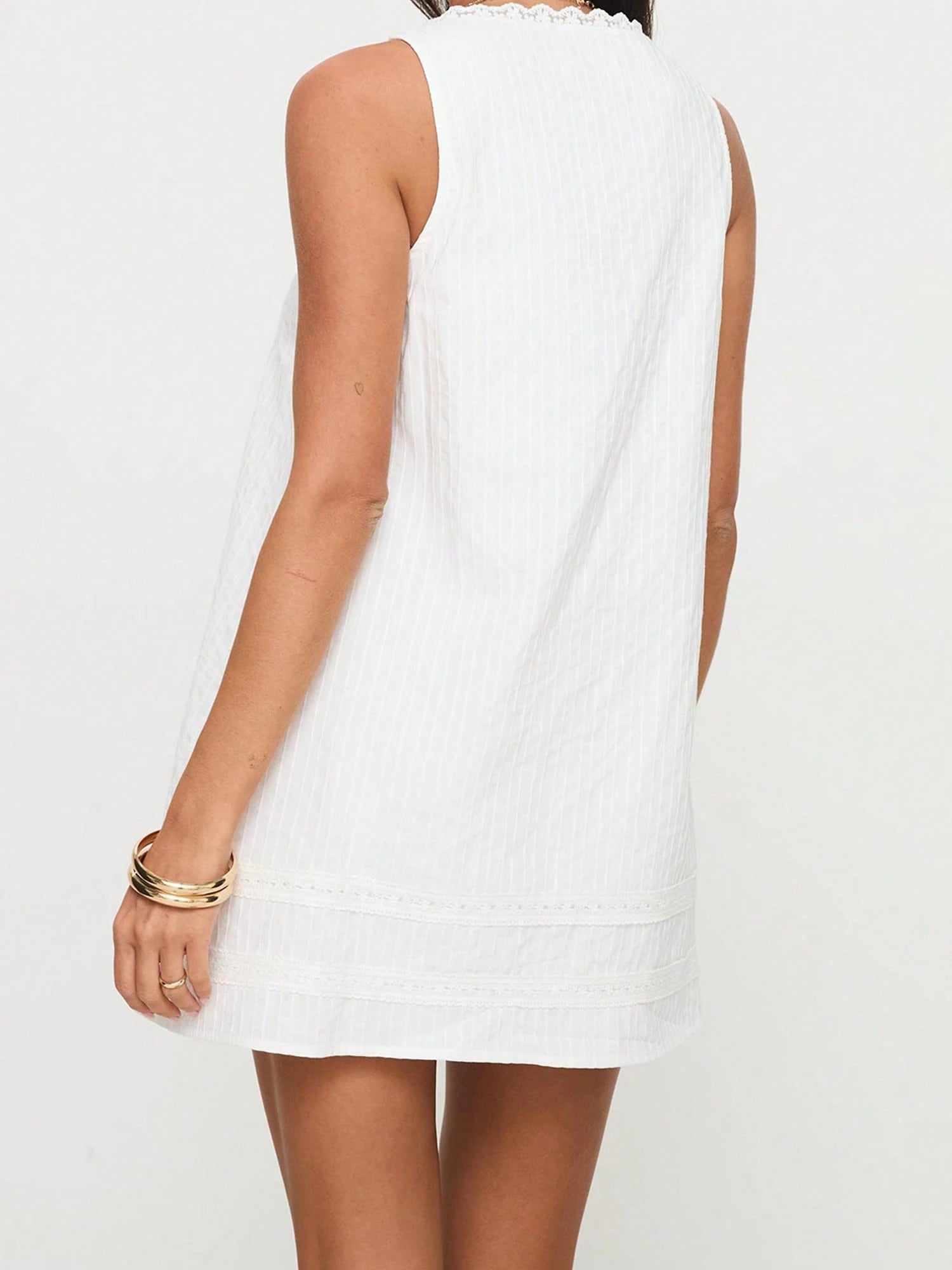 Women Loose Mini Dress Casual Summer Lace Patchwork Square Neck Sleeveless Party Dress For Beach Club Streetwear