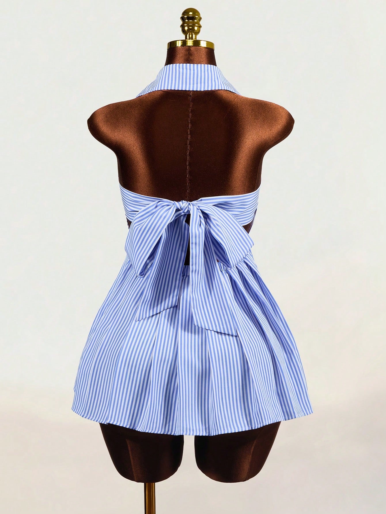 Women Mini Dresses Back-To-School Vacation Blue And White Stripe Coastal