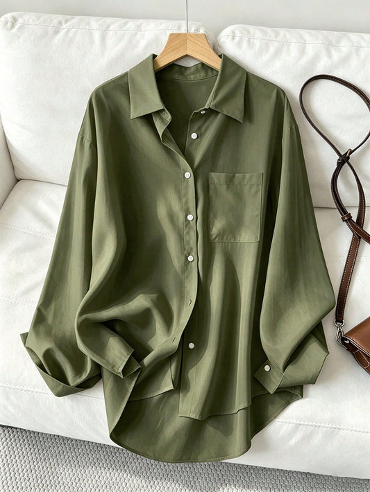Women's Casual Loose Long Sleeve Shirt, Suitable For Work And Commute, Spring/Autumn