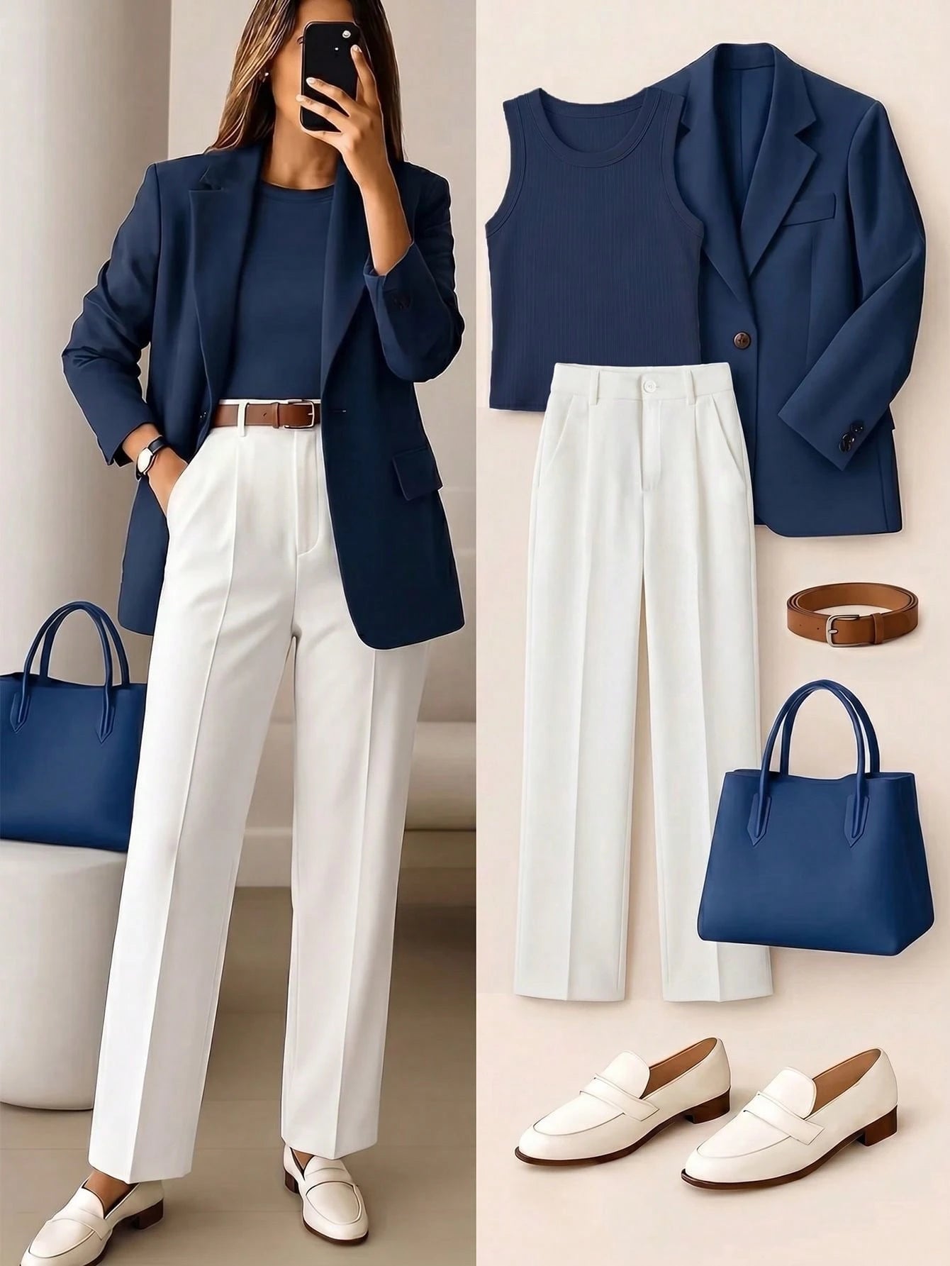 Women's High-Waist Black Long Pants, Minimalist Fashion, Commuter Y2K Style, Comfortable Slim Fit Versatile (Accessories Not Included), Office Siren