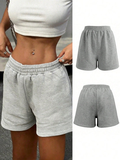 Women's Loose Casual Shorts, Elastic Waist, Versatile Style, Suitable For Beach, Brunch, Wedding, Back To School And Teacher Occasions