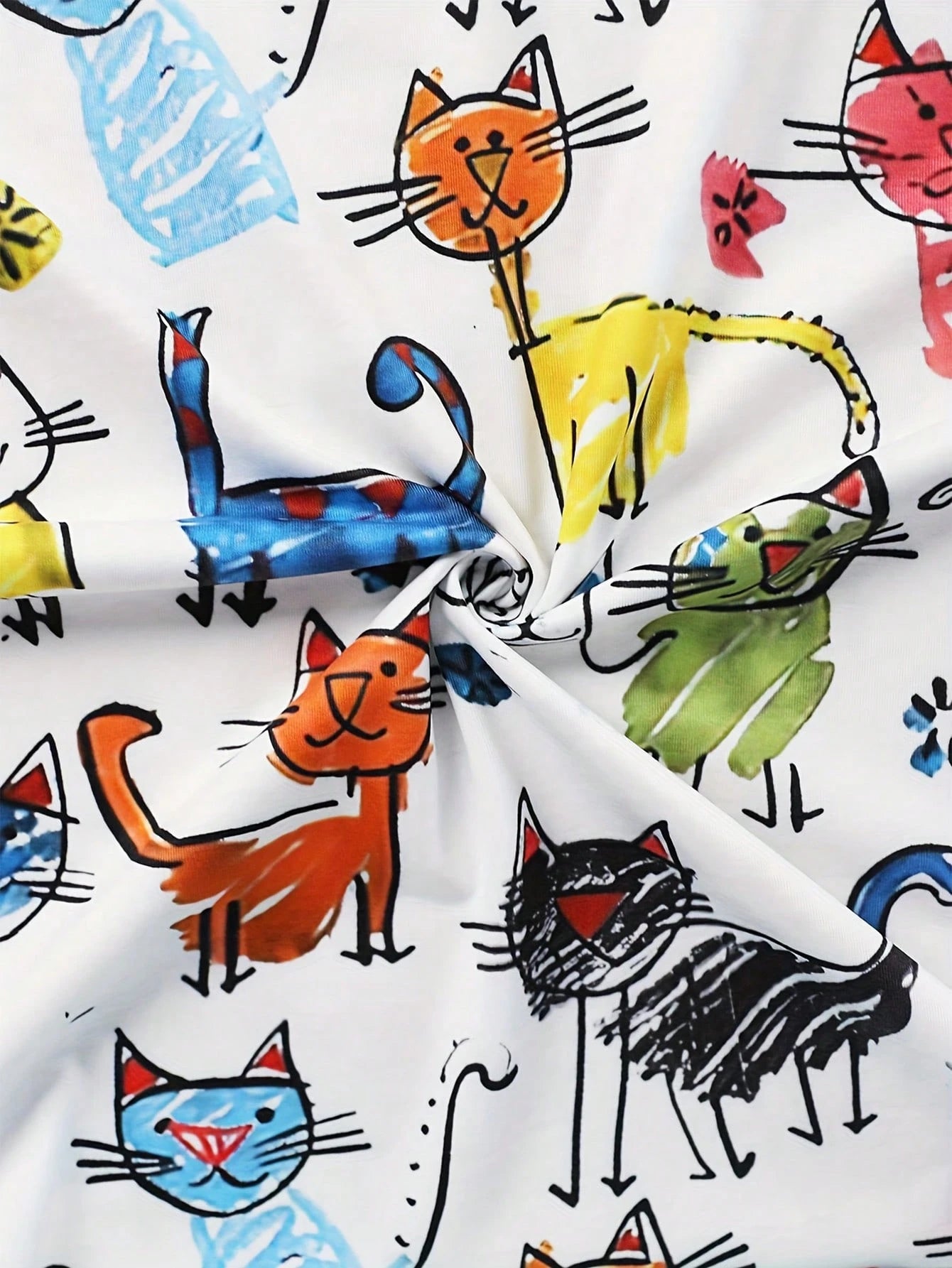 Women's Plus Size Cartoon Print Crew Neck T-Shirt