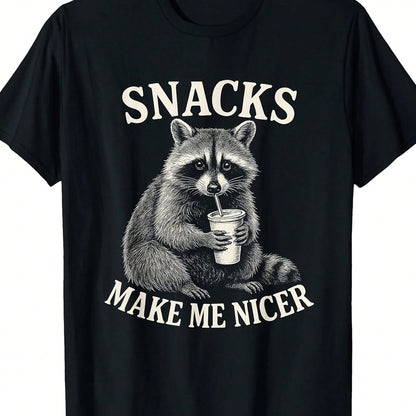 Women's Plus-Size Fun Raccoon T-Shirt, Featuring An Adorable Raccoon Face Design, Suitable For Street Style And Everyday Wear.