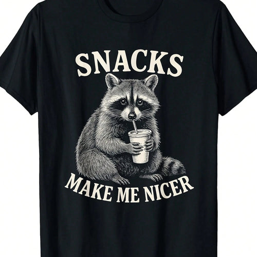 Women's Plus-Size Fun Raccoon T-Shirt, Featuring An Adorable Raccoon Face Design, Suitable For Street Style And Everyday Wear.