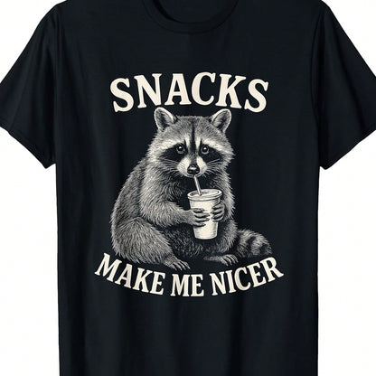 Women's Plus-Size Fun Raccoon T-Shirt, Featuring An Adorable Raccoon Face Design, Suitable For Street Style And Everyday Wear.