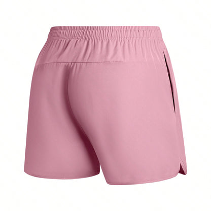 Women's Summer Drawstring Waist Solid Color Pocket Casual Versatile Daily Wear Outdoor Yoga Shorts Sports
