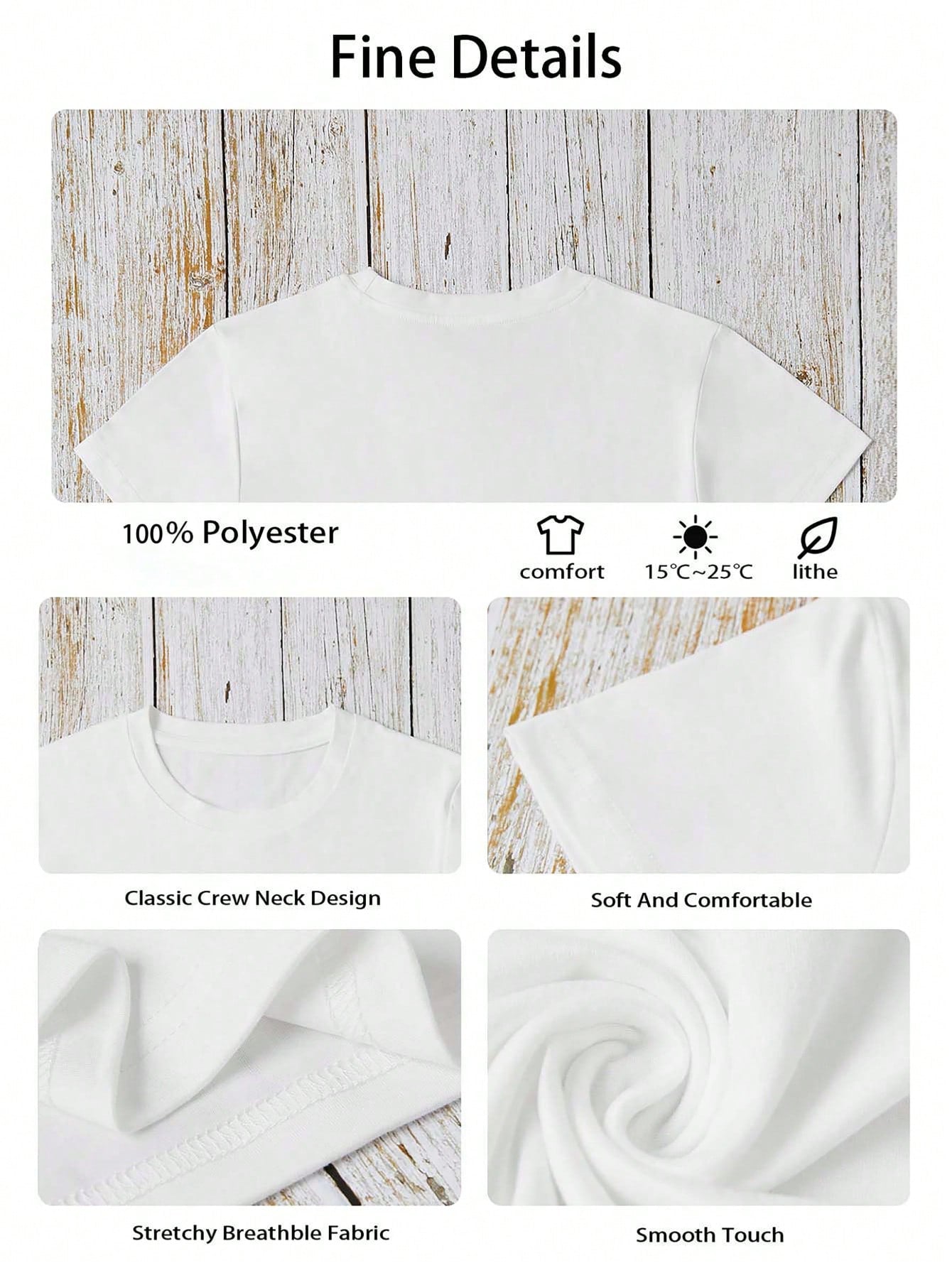 Women's Summer Space Cat Print Round Neck Short Sleeve Casual Loose T-Shirt Top, Plus Size White