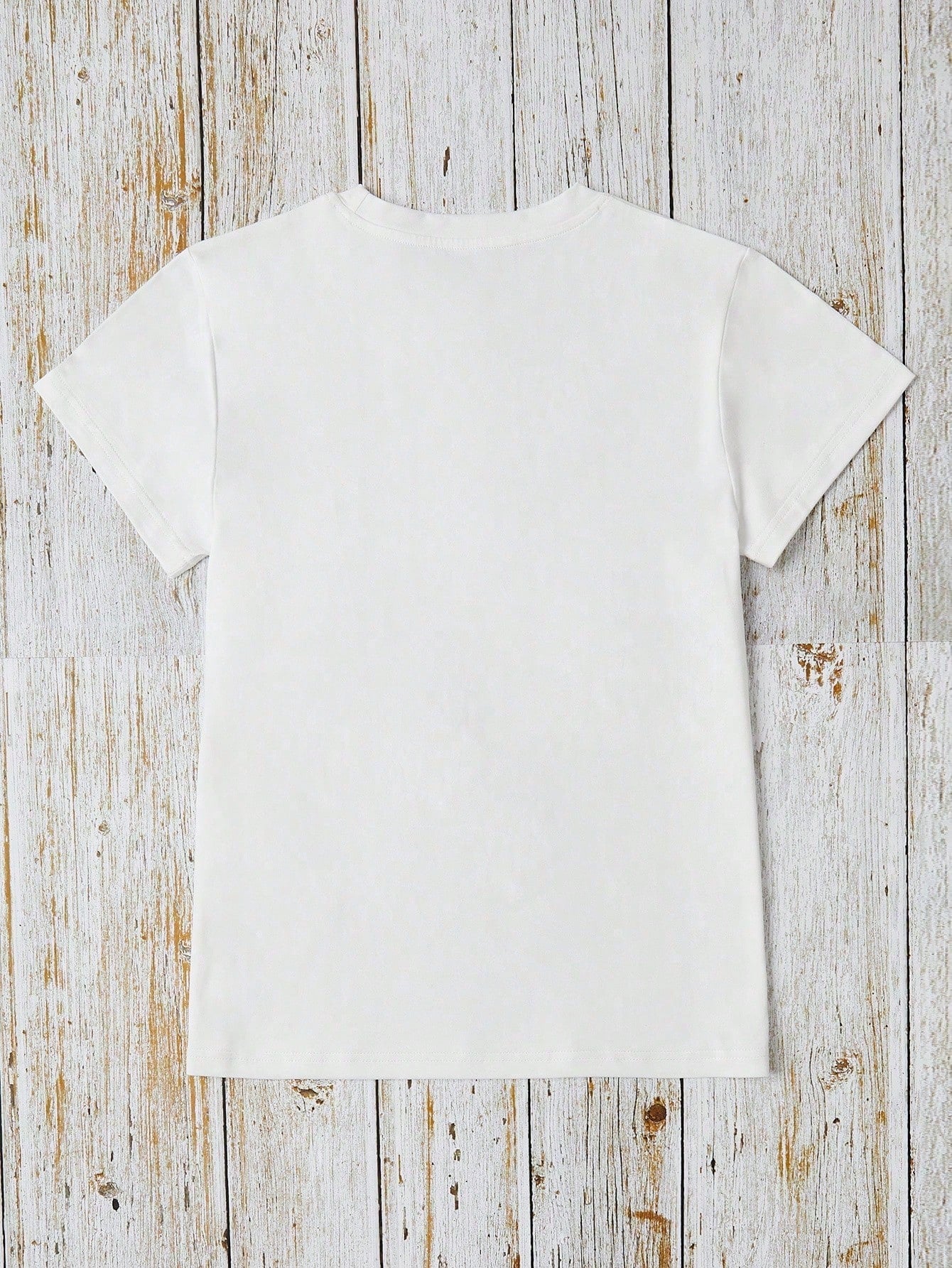 Women's Summer Space Cat Print Round Neck Short Sleeve Casual Loose T-Shirt Top, Plus Size White