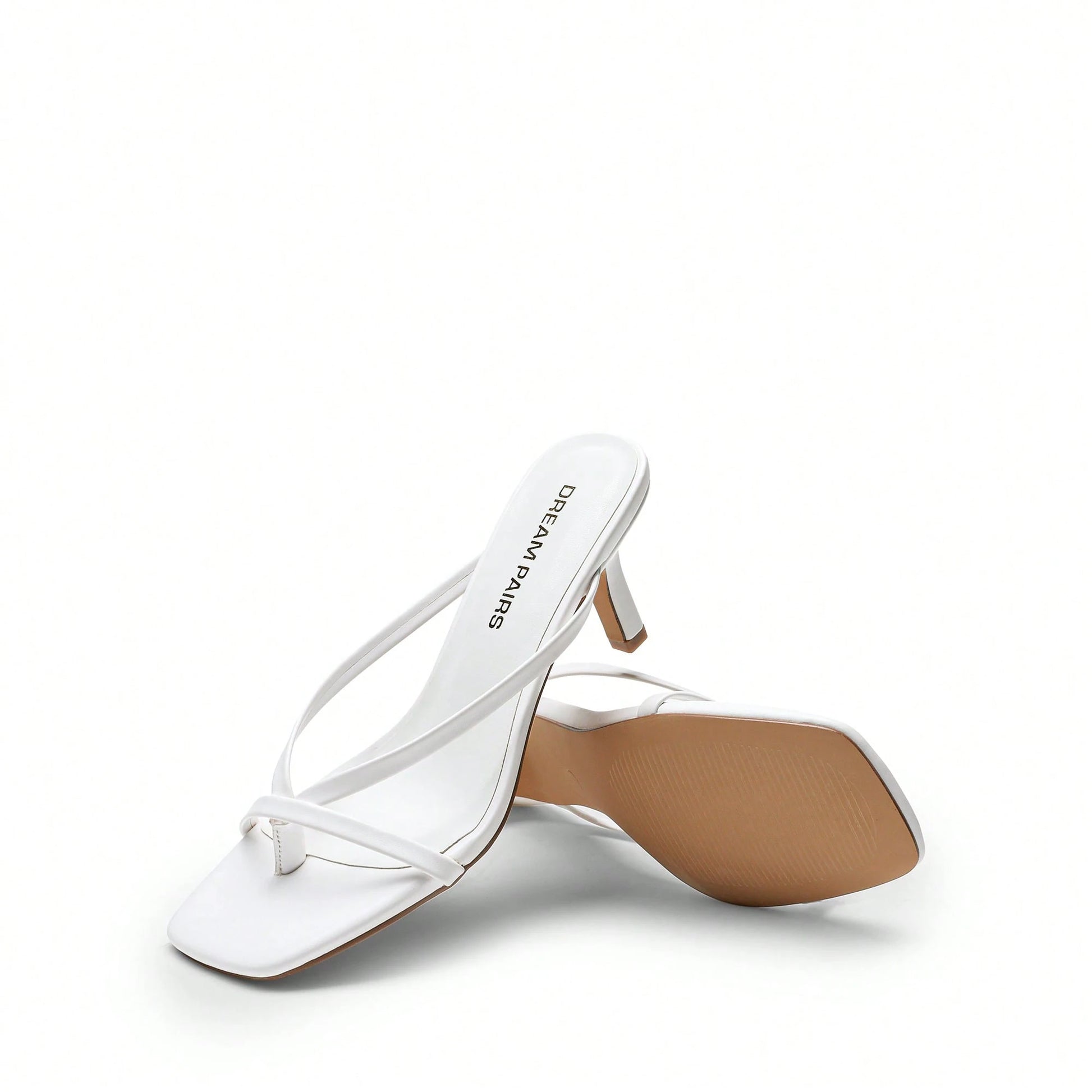 Women Summer New Arrival Kitten Low Heel Thong Slippers Fashion Square Open Toe Comfort Sandals For Party Casual Slides