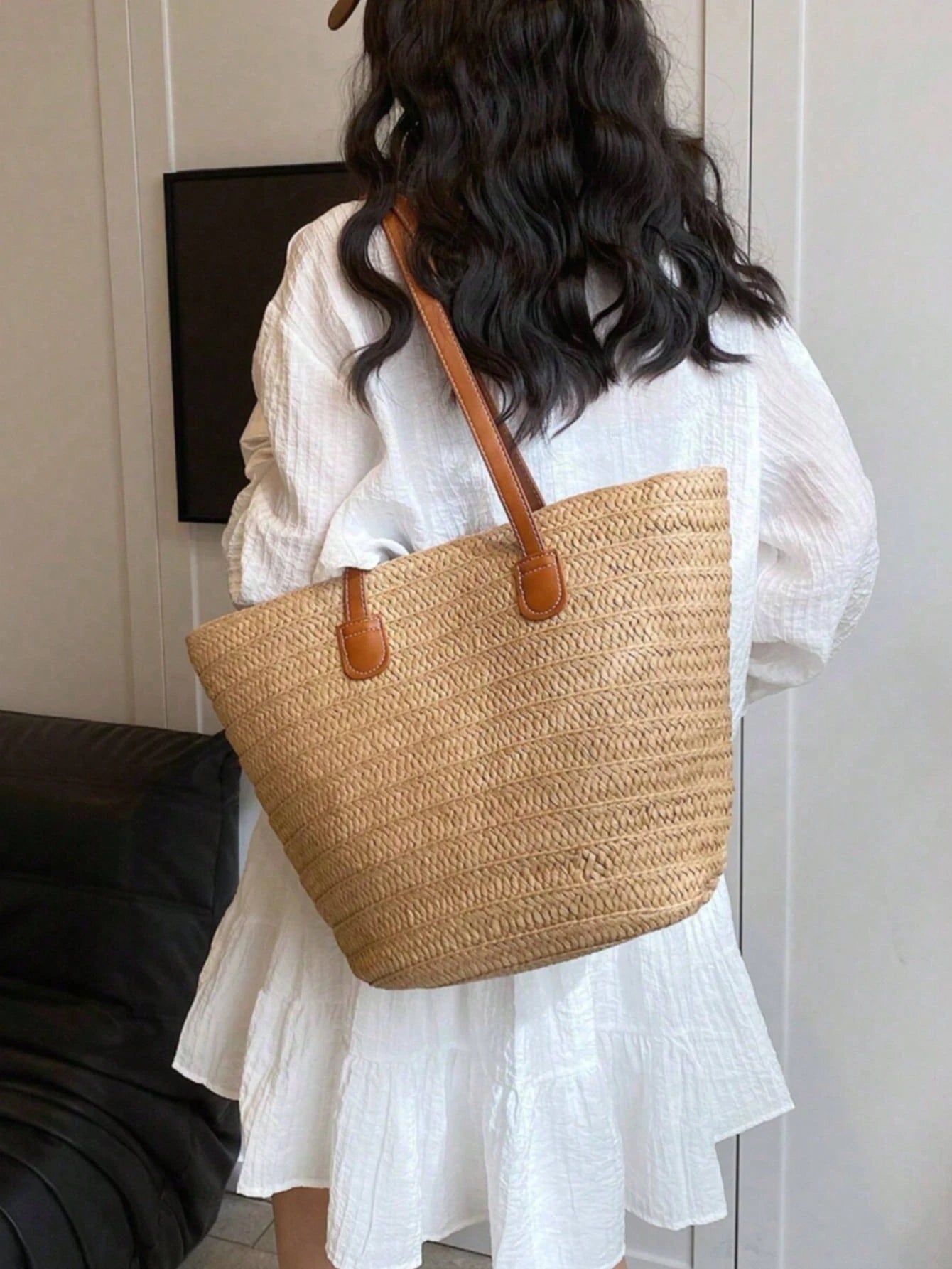 Woven Tote Bag For Women Summer Straw Beach Bag Shoulder Handbags Boho Bag Pool Bag, Beach Essentials Women Bags For Vacation & Holiday