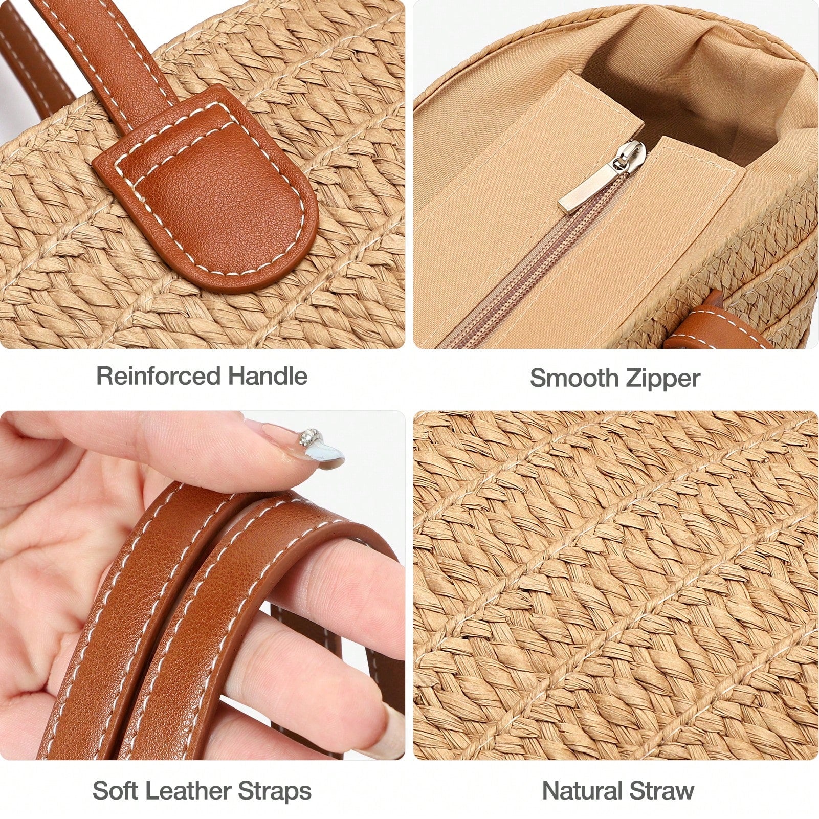 Woven Tote Bag For Women Summer Straw Beach Bag Shoulder Handbags Boho Bag Pool Bag, Beach Essentials Women Bags For Vacation & Holiday