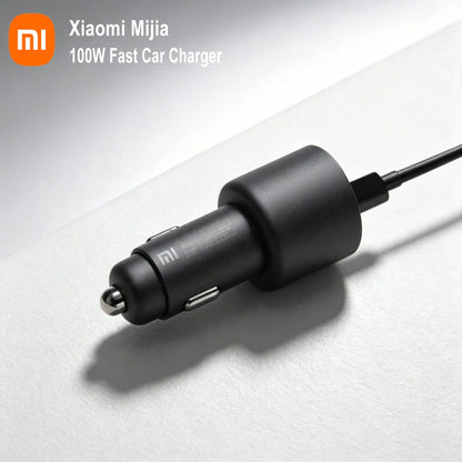Xiaomi Mi Home 100W Car Fast Charger, 1A1C Dual Port USB-A+USB-C Car Power Adapter, LED Ambient Light Car Charger, Portable PD Fast Charging Adapter, Suitable For Smartphones, Laptops, Tablets, IPhone