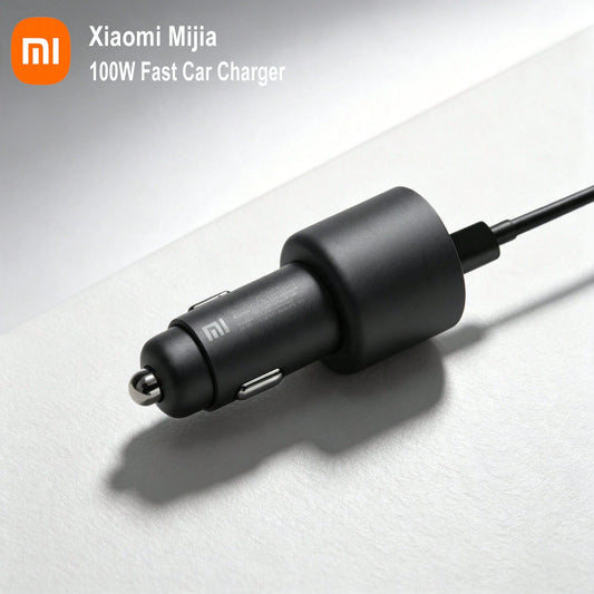 Xiaomi Mi Home 100W Car Fast Charger, 1A1C Dual Port USB-A+USB-C Car Power Adapter, LED Ambient Light Car Charger, Portable PD Fast Charging Adapter, Suitable For Smartphones, Laptops, Tablets, IPhone