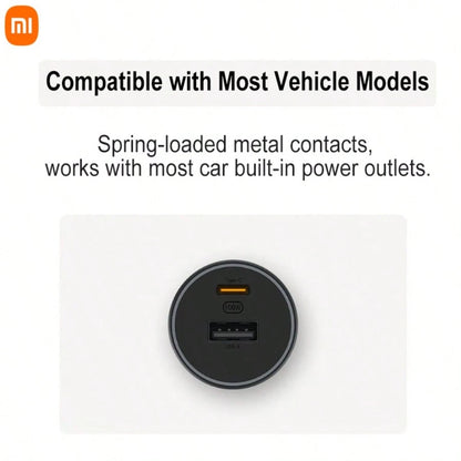 Xiaomi Mi Home 100W Car Fast Charger, 1A1C Dual Port USB-A+USB-C Car Power Adapter, LED Ambient Light Car Charger, Portable PD Fast Charging Adapter, Suitable For Smartphones, Laptops, Tablets, IPhone