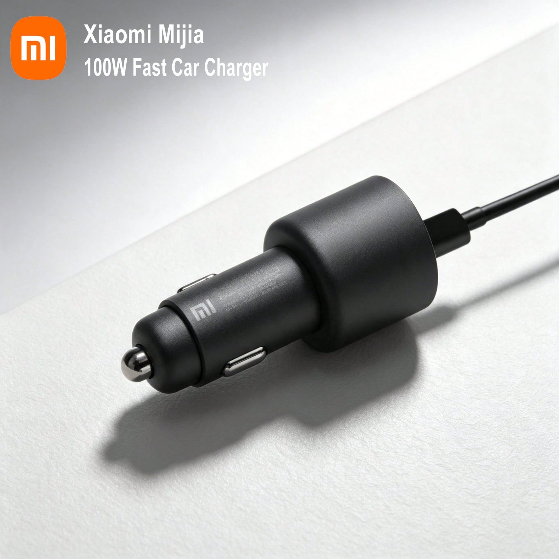 Xiaomi Mi Home 100W Car Fast Charger, 1A1C Dual Port USB-A+USB-C Car Power Adapter, LED Ambient Light Car Charger, Portable PD Fast Charging Adapter, Suitable For Smartphones, Laptops, Tablets, IPhone