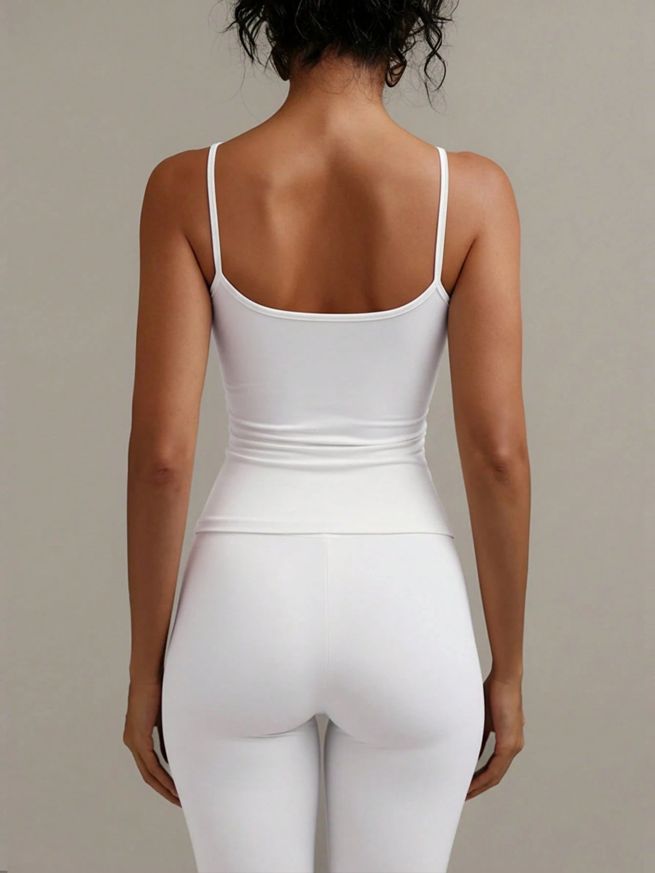 XLLAIS Sexy Backless Women's Camisole, Elastic Casual Spaghetti Strap White Top Summer, Y2K Aesthetic