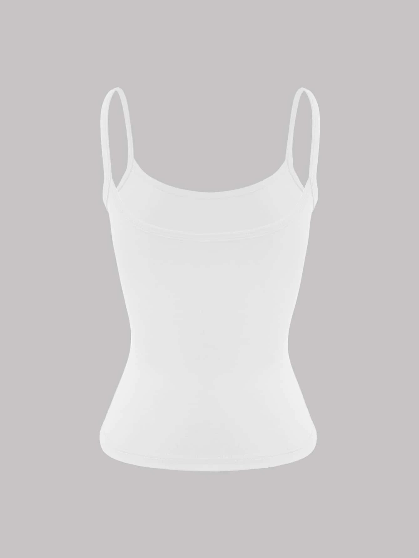 XLLAIS Sexy Backless Women's Camisole, Elastic Casual Spaghetti Strap White Top Summer, Y2K Aesthetic
