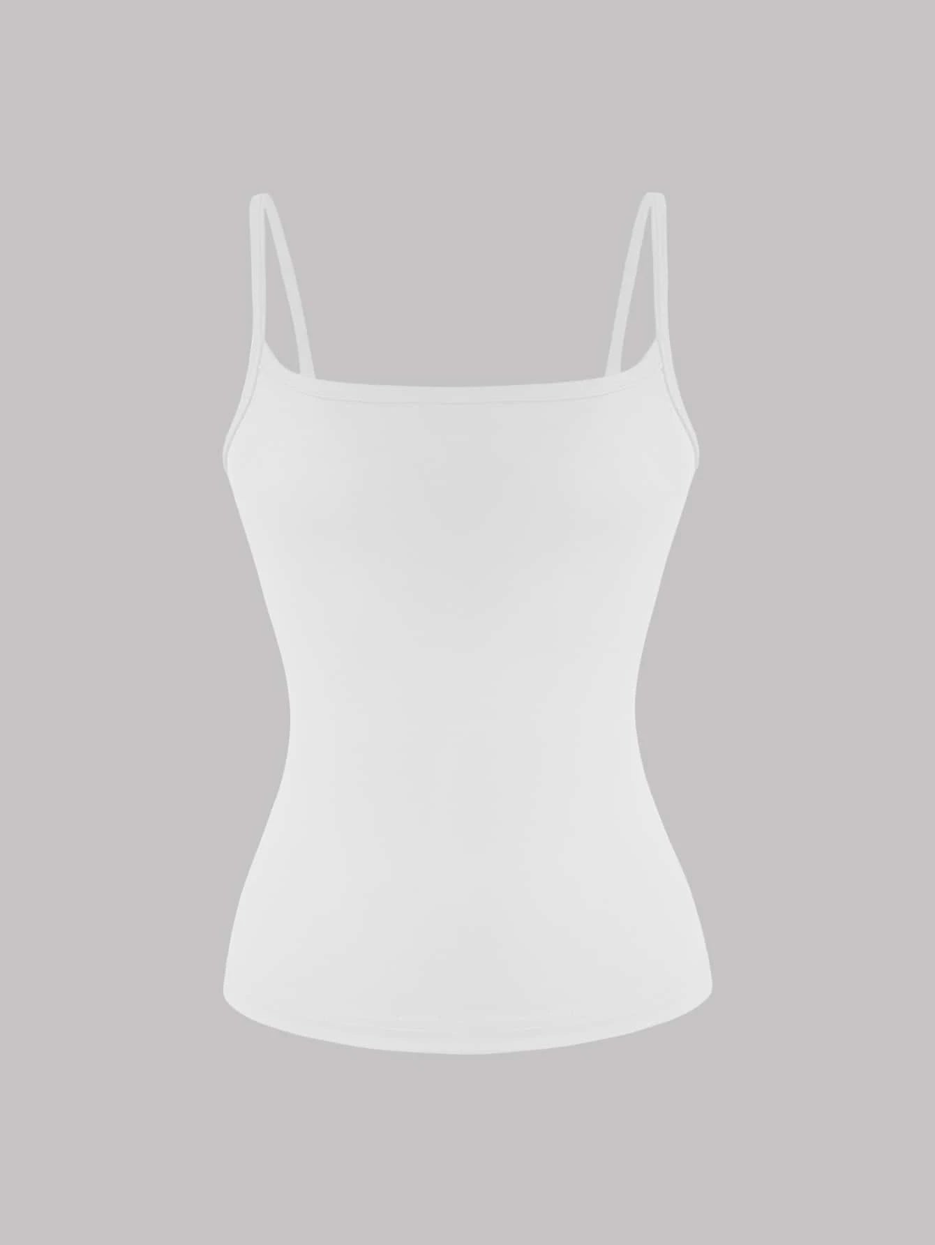 XLLAIS Sexy Backless Women's Camisole, Elastic Casual Spaghetti Strap White Top Summer, Y2K Aesthetic