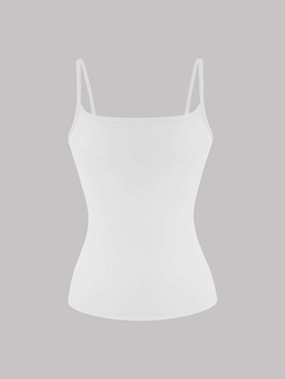 XLLAIS Sexy Backless Women's Camisole, Elastic Casual Spaghetti Strap White Top Summer, Y2K Aesthetic
