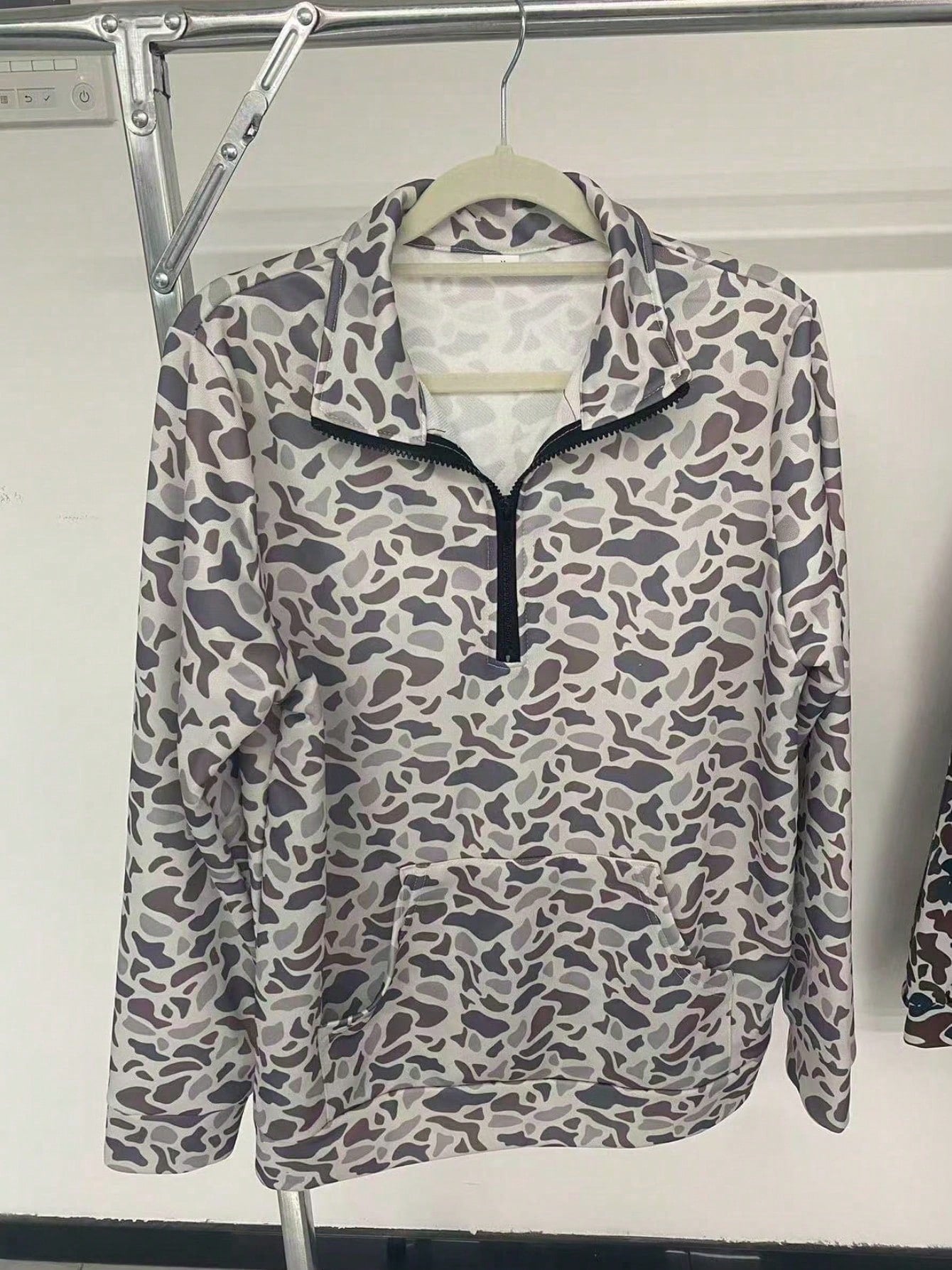Y2k Duck Camo Long Sleeve, So Cute Camo Half Zip Pullover Sweatshirt, Oversize Polo Shirts,Back-To-School Season Camo Long Sleeve