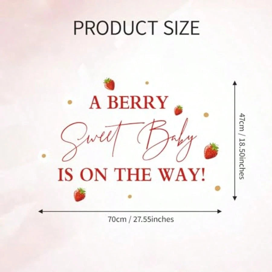 YA Berry Sweet Baby Is On The Way Decorations- A Berry Sweet Baby Is On The Way Decal For Balloons Arch Backdrop Berry Sweet Baby Girl Shower Decorations Strawberry First Birthday Decor For Girl1