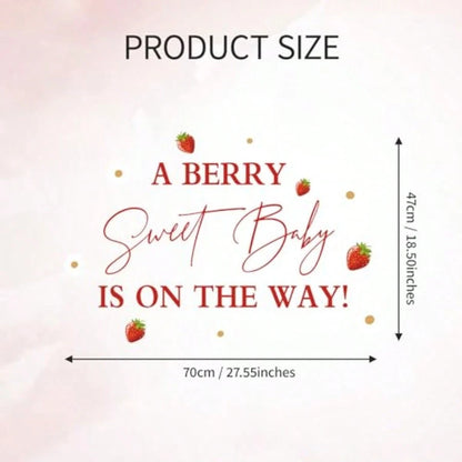 YA Berry Sweet Baby Is On The Way Decorations- A Berry Sweet Baby Is On The Way Decal For Balloons Arch Backdrop Berry Sweet Baby Girl Shower Decorations Strawberry First Birthday Decor For Girl1