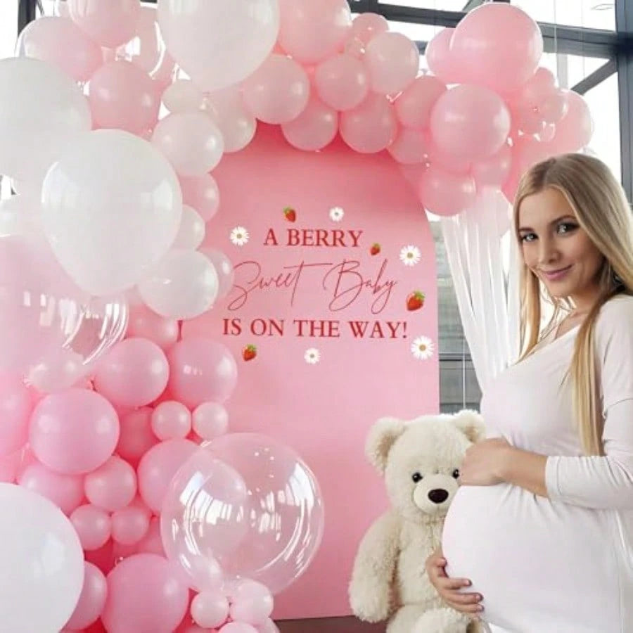 YA Berry Sweet Baby Is On The Way Decorations- A Berry Sweet Baby Is On The Way Decal For Balloons Arch Backdrop Berry Sweet Baby Girl Shower Decorations Strawberry First Birthday Decor For Girl1