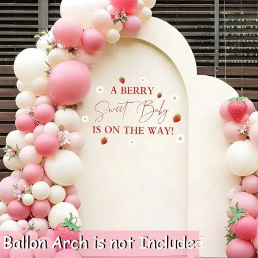 YA Berry Sweet Baby Is On The Way Decorations- A Berry Sweet Baby Is On The Way Decal For Balloons Arch Backdrop Berry Sweet Baby Girl Shower Decorations Strawberry First Birthday Decor For Girl1