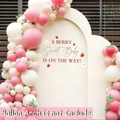 YA Berry Sweet Baby Is On The Way Decorations- A Berry Sweet Baby Is On The Way Decal For Balloons Arch Backdrop Berry Sweet Baby Girl Shower Decorations Strawberry First Birthday Decor For Girl1