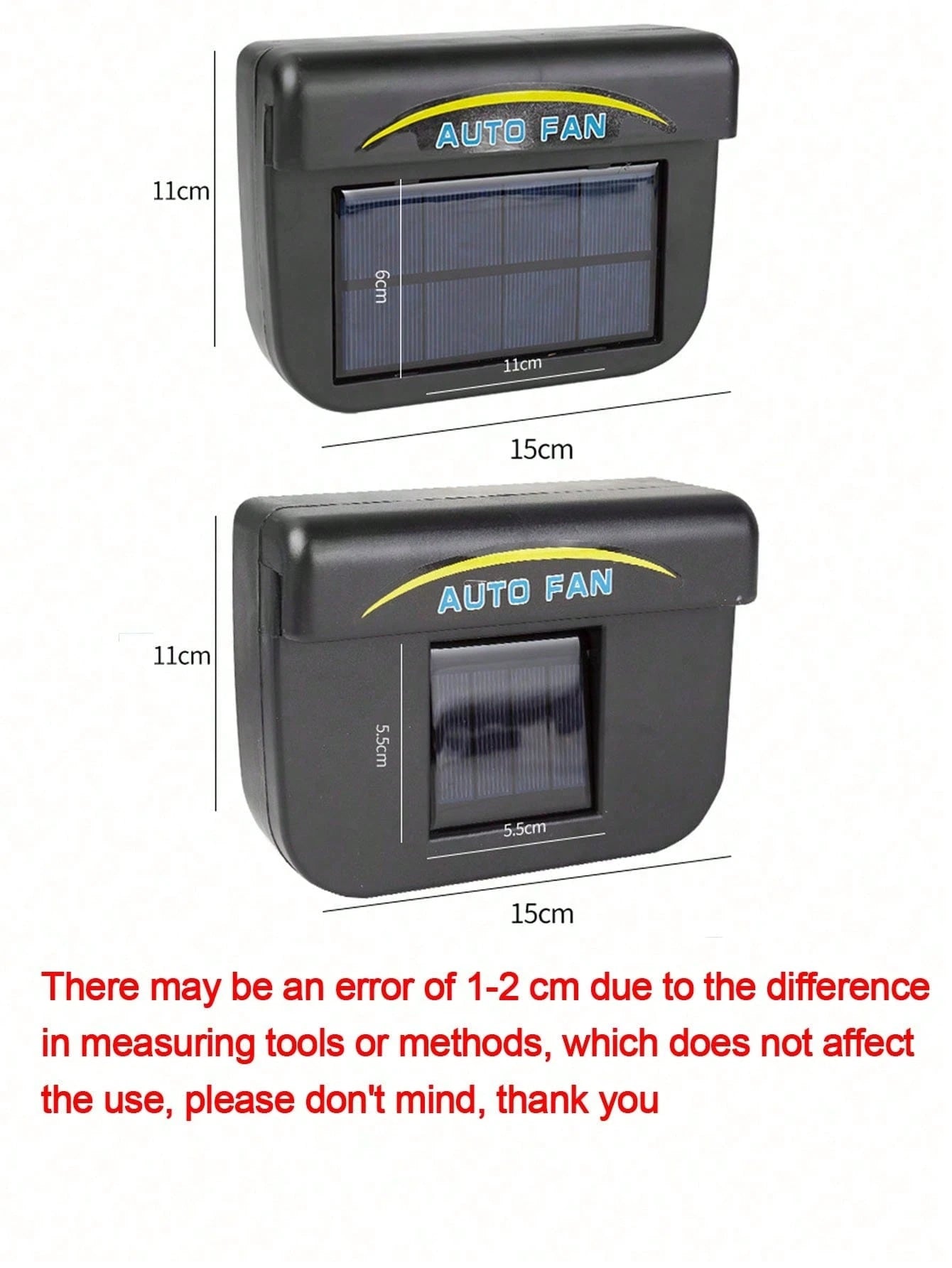 YAIUZGOO 2-In-1 USB & Solar Powered Car Cooling Fan, Car Window Ventilation Exhaust System, Portable Air Circulation Cooler For Cars, SUVs And Trucks