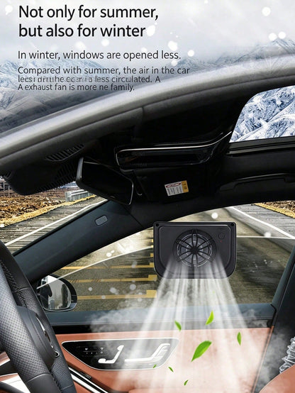 YAIUZGOO 2-In-1 USB & Solar Powered Car Cooling Fan, Car Window Ventilation Exhaust System, Portable Air Circulation Cooler For Cars, SUVs And Trucks