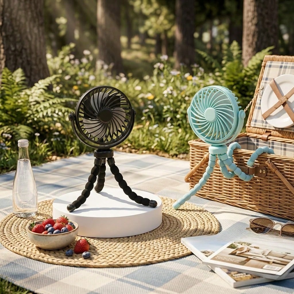 YAIUZGOO Car Clip On Fan With LED Display Smart Clip-On Fan-Rechargeable, Versatile Personal Airflow, Ideal For The Office, Car, Under An Umbrella, And While Traveling