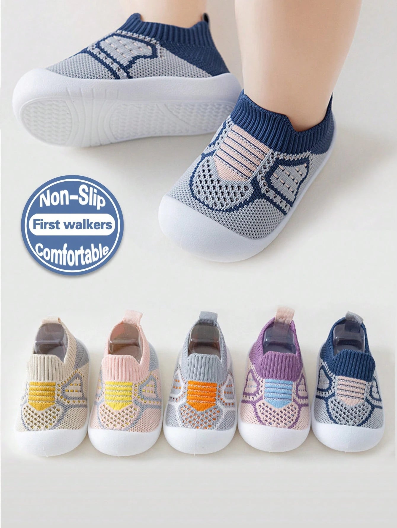 Yibubu Blue Baby Shoes Mesh Breathable Children Boys Shoes, Soft Sole Anti-Slip Newborn Walking Shoes Girls Shoes, Baby Outdoor Sports Shoes Toddler Shoes