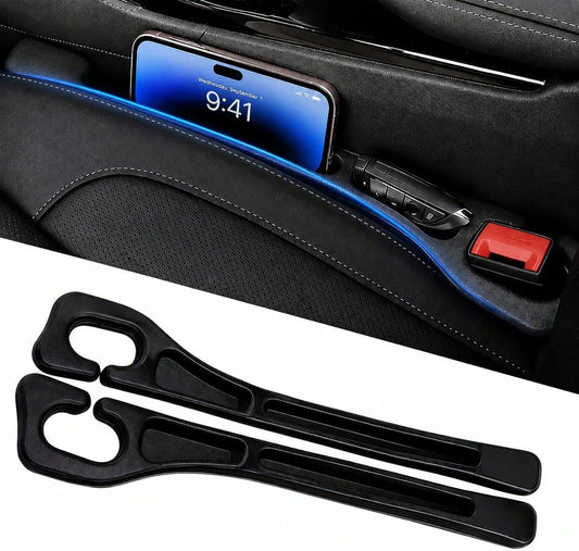 YIWSKJ Car Seat Gap Filler 2 Pack, Universal Fit No Drop Seat Guard With Storage Pocket, Car Seat Gap Plug Prevents Phones, Keys And Coins From Falling, Auto Accessories For SUV, Truck, Sedan