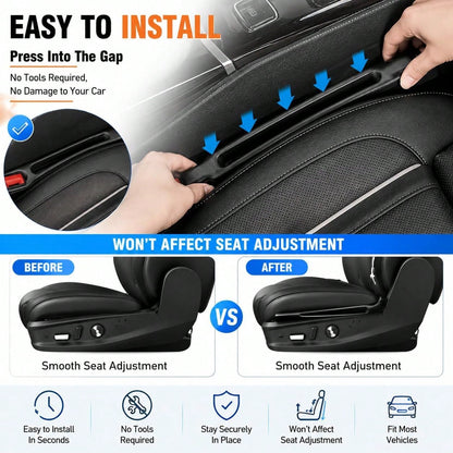 YIWSKJ Car Seat Gap Filler 2 Pack, Universal Fit No Drop Seat Guard With Storage Pocket, Car Seat Gap Plug Prevents Phones, Keys And Coins From Falling, Auto Accessories For SUV, Truck, Sedan