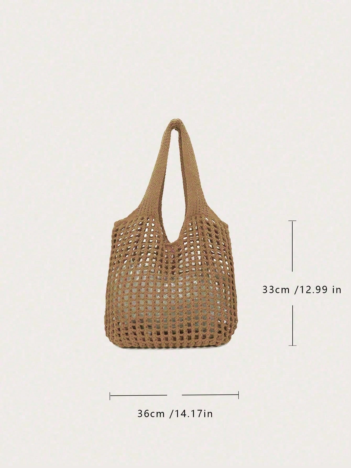 Yogodlns Lightweight Leisure Hollow Out Woven Shopping Crochet Bag For Women, Large Capacity Tote Bags For Travel, Multifunctional Kitchen Storage Mesh Bag