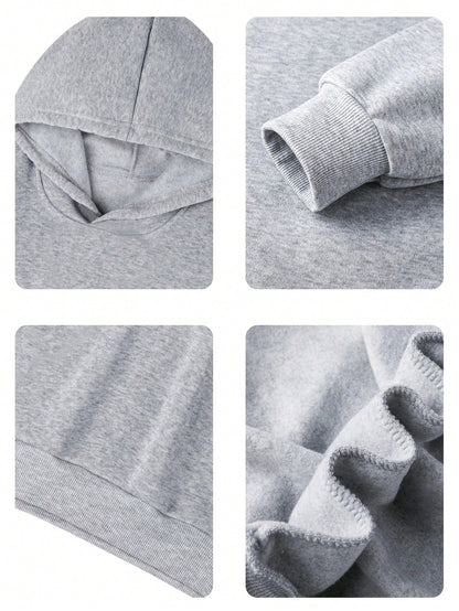 Young Boy Fun Print Pullover Sweatshirt, Warm & Comfortable Thermal-Lined Pullover Sweatshirt For Autumn/Winter