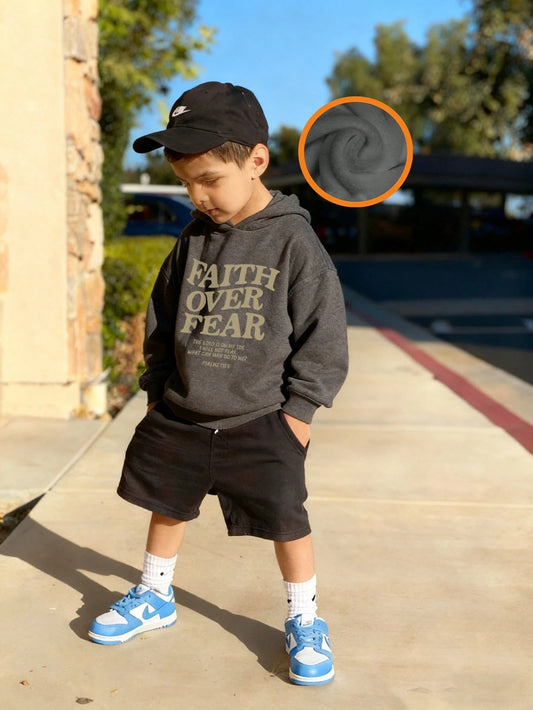 Young Boys' Graphic Print Thermal Lined Pullover Sweatshirt Sweatshirt, Warm & Comfortable For Autumn/Winter