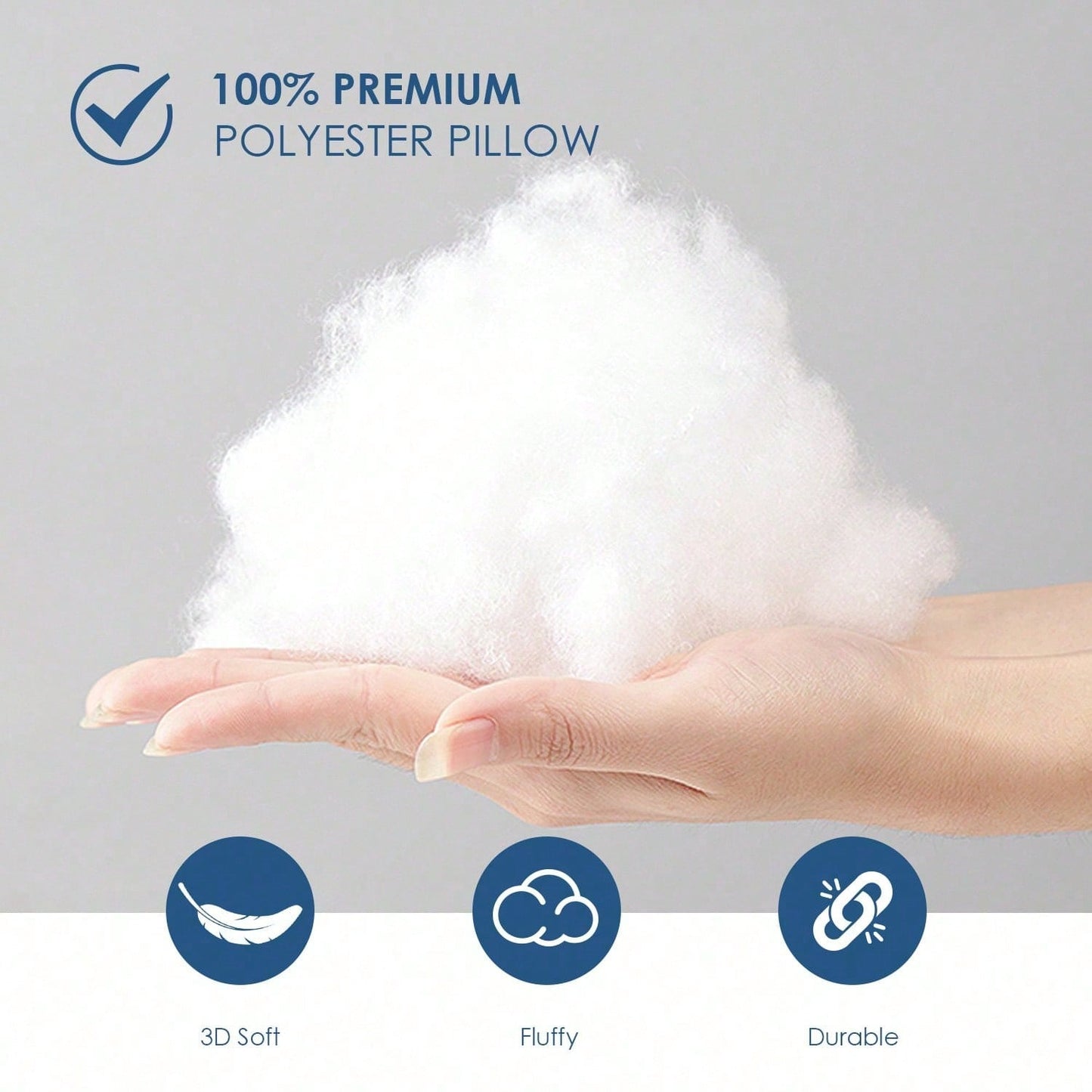 YUNDO Label White Pillow Core, Sofa Cushion, Bed Cushion, Patio Cushion, 18*18 Inches, High Filling Capacity, Machine Washable, Dryable, Reusable, Ultra-Fine Fabric, Brushed Fabric, Soft And Clean, E