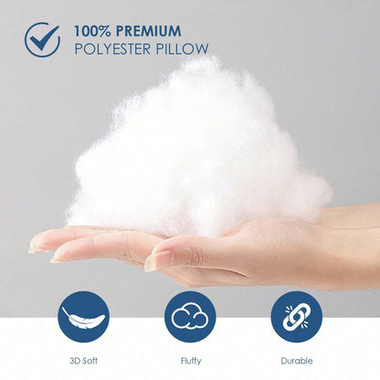 YUNDO Label White Pillow Core, Sofa Cushion, Bed Cushion, Patio Cushion, 18*18 Inches, High Filling Capacity, Machine Washable, Dryable, Reusable, Ultra-Fine Fabric, Brushed Fabric, Soft And Clean, E