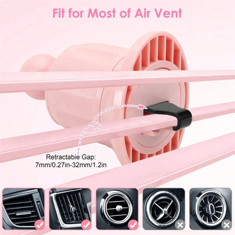 YWOR Pink Car Phone Holder, Air Vent Mount Phone Holder, 360° Rotation Horizontal/Vertical Switchable Navigation, Suitable For 4.7-7 Inch Phone Devices, Compatible With Trucks, Cars, Pickups, Etc., Pe
