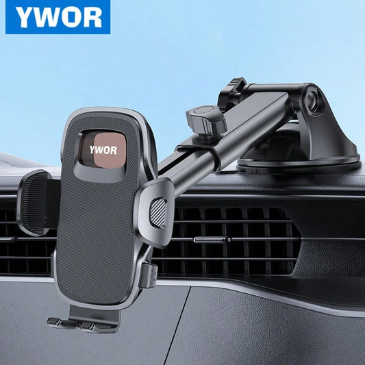 YWOR Pink Car Phone Holder, Universal Phone Clip, Suitable For Car Dashboard, Windshield And Window, Compatible With Thick Case Smartphones, Christmas Gift