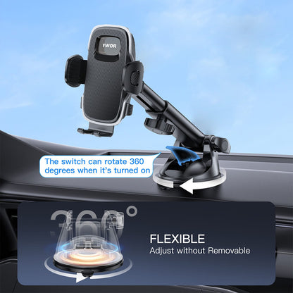 YWOR Pink Car Phone Holder, Universal Phone Clip, Suitable For Car Dashboard, Windshield And Window, Compatible With Thick Case Smartphones, Christmas Gift
