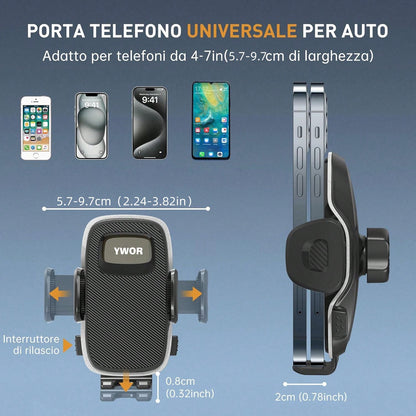 YWOR Pink Car Phone Holder, Universal Phone Clip, Suitable For Car Dashboard, Windshield And Window, Compatible With Thick Case Smartphones, Christmas Gift